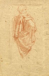 BALDASSARRE FRANCESCHINI (DETTO IL VOLTERRANO) - Figura panneggiata stante vista da tergo (r) / Studio per la medesima figura (v).