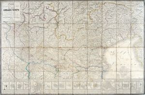 GIOVANNI BRENNA - Carta Geografica e Postale del Regno Lombardo Veneto compilata sulle migliori carte generali e Provinciali esistenti disegnata da C. Pinchetti sotto la direzione dell'ing.re Geog.fo Gio. Brenna, nuovamente corretta ed aumentata colle strade ferrate...