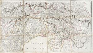 ALEXIS NICOLAS CHAUCHARD : Carte de la partie septentrionale de l?Italie Par M. Cauchard Capitaine d'Infanterie et Ingnieur Militaire Revue et Augmente Par Dezauche Gographe.  - Asta Arte Antica, Moderna e Contemporanea [parte I] - Associazione Nazionale - Case d'Asta italiane