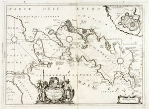 Vincenzo Maria Coronelli - Golfo della Prevesa, Dedicato dal P. Cosmografo Coronelli, All'Ill.mo Sig. Abbate Francesco Foscari,...