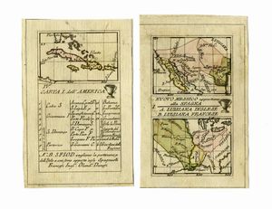 AGOSTINO DA RABATTA - Carta I. dell'America / Nuovo Messico appartiene alla Spagna. A.Luisiana Inglese. B. Luisiana Francese.