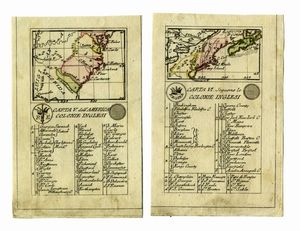 AGOSTINO DA RABATTA - Carta V. dell'America. Colonie inglesi / Carta VI. Seguono le colonie inglesi.