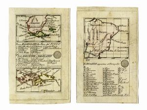 AGOSTINO DA RABATTA - Terra Magellanica, o Terra del Fuoco. Isole Malouine, o Falkland / Il Brasile appartiene al Portogallo.