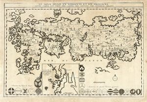 HADRIAN RELAND - Le Japon divis en Soissante et Six Provinces, cette carte est tire des cartes des japonois par monsieur Reland.