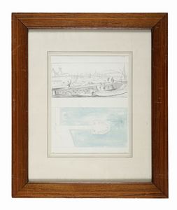 Benjamin Schlick - Lotto composto di 2 vedute portuali di Ancona.