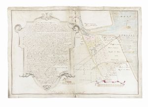 DOMENICO MARIA VIAGGI - Mappa Topografica delle Terre esistenti sotto la Strada Maestra che da Rimino va a Ravenna, denominate Staggi o recessi di Mare situate in loco detto la Grancia nella contrada di Bellaria...