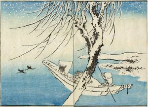 UTAGAWA HIROSHIGE I (AND? TOKUTAR?) - Scena fluviale da Rysai sohitsu gafu (LIbro di schizzi di Ryusai [Hiroshige]).
