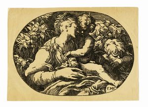 ANTONIO DA TRENTO - La Beata Vergine con il Bambino e san Giovanni Battista (Madonna del roseto).