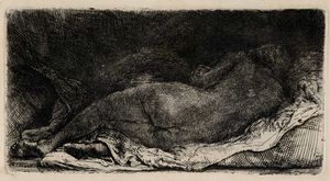 REMBRANDT HARMENSZOON VAN RIJN - La negresse couch.