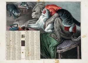 EDWIN HENRY LANDSEER - La zampa del gatto (Calendario 1865).