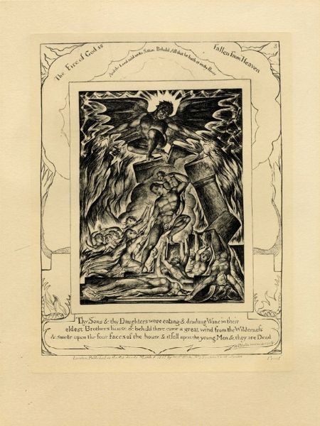 WILLIAM BLAKE : The destruction of Job's sons.  - Asta Arte Antica, Moderna e Contemporanea [parte II] - Associazione Nazionale - Case d'Asta italiane