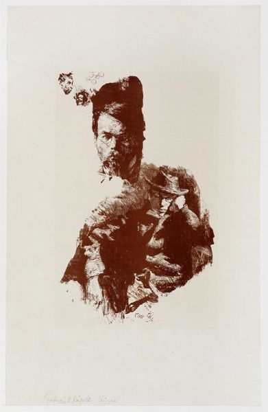 OTTO GREINER : Studienblatt mit Bildnis von Hans Heuss und Albert Kresse (Foglio di studio con ritratto di Hans Heuss e Albert Kresse).  - Asta Arte Antica, Moderna e Contemporanea [parte II] - Associazione Nazionale - Case d'Asta italiane