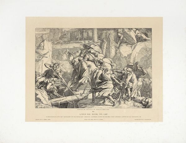 ALFRED RETHEL : Der Zug Hannibal`s ber die Alpen (Il viaggio di Annibale attraverso le Alpi).  - Asta Arte Antica, Moderna e Contemporanea [parte II] - Associazione Nazionale - Case d'Asta italiane