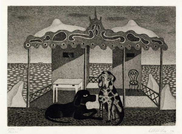 Giuseppe Viviani : Cani e cabine.  - Asta Arte Antica, Moderna e Contemporanea [parte II] - Associazione Nazionale - Case d'Asta italiane