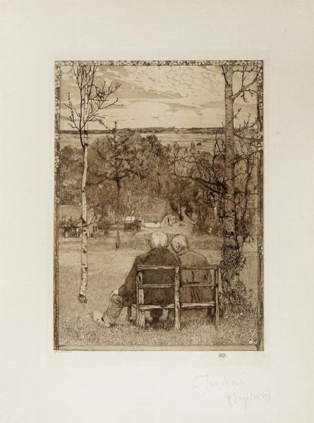 HEINRICH VOGELER : Im Mai (A maggio).  - Asta Arte Antica, Moderna e Contemporanea [parte II] - Associazione Nazionale - Case d'Asta italiane