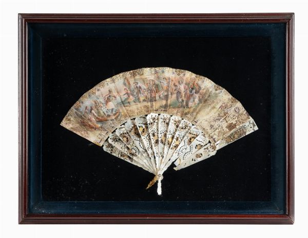 Ventaglio in madreperla con decori floreali.  - Asta Arte Antica, Moderna e Contemporanea [parte II] - Associazione Nazionale - Case d'Asta italiane