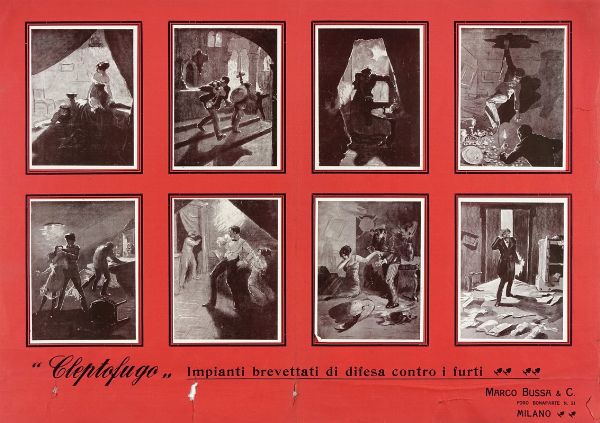 Cleptofugo Milano - Lotto composto di 8 bozzetti pubblicitari.  - Asta Arte Antica, Moderna e Contemporanea [parte II] - Associazione Nazionale - Case d'Asta italiane
