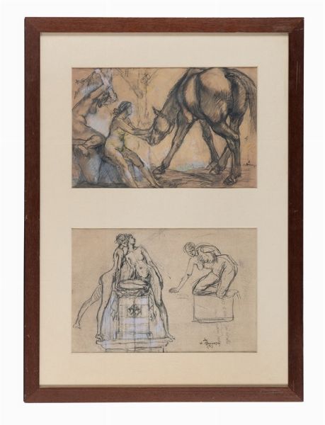 ALFONSO BONINSEGNI : Due disegni.  - Asta Arte Antica, Moderna e Contemporanea [parte II] - Associazione Nazionale - Case d'Asta italiane