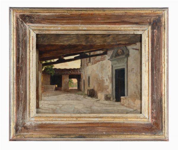 Odoardo Borrani : Bozzetto per Partenza del contingente.  - Asta Arte Antica, Moderna e Contemporanea [parte II] - Associazione Nazionale - Case d'Asta italiane