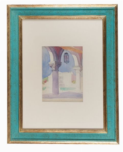 Umberto Brunelleschi : Porticato a Venezia.  - Asta Arte Antica, Moderna e Contemporanea [parte II] - Associazione Nazionale - Case d'Asta italiane