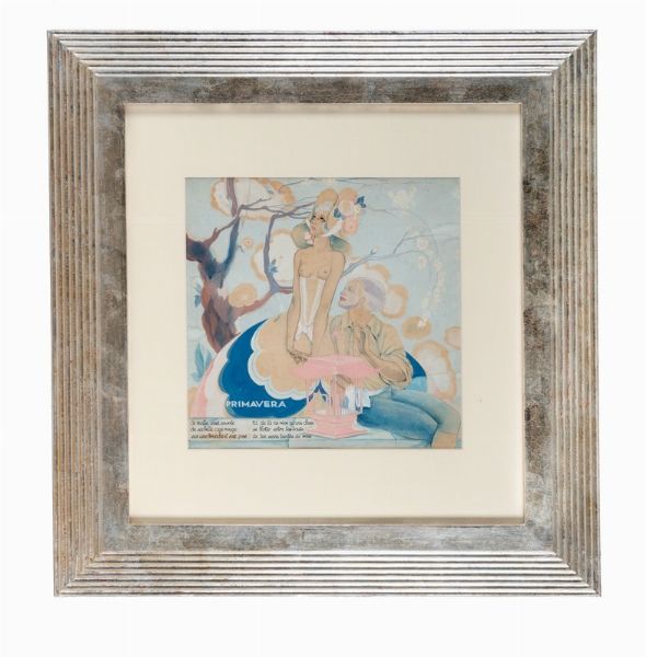 Umberto Brunelleschi : Primavera.  - Asta Arte Antica, Moderna e Contemporanea [parte II] - Associazione Nazionale - Case d'Asta italiane