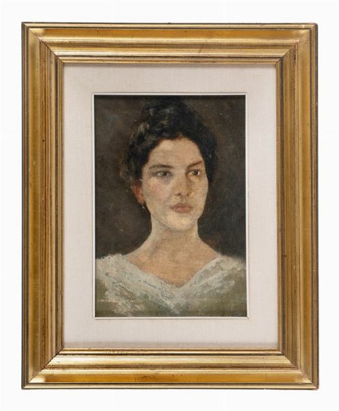 Cesare Ciani : Ritratto della figliastra di Giovanni Fattori.  - Asta Arte Antica, Moderna e Contemporanea [parte II] - Associazione Nazionale - Case d'Asta italiane