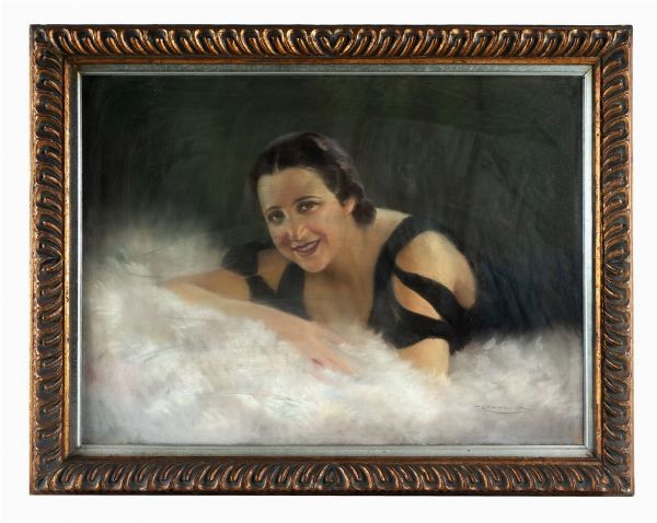 Tito Corbella : Figura femminile sdraiata.  - Asta Arte Antica, Moderna e Contemporanea [parte II] - Associazione Nazionale - Case d'Asta italiane