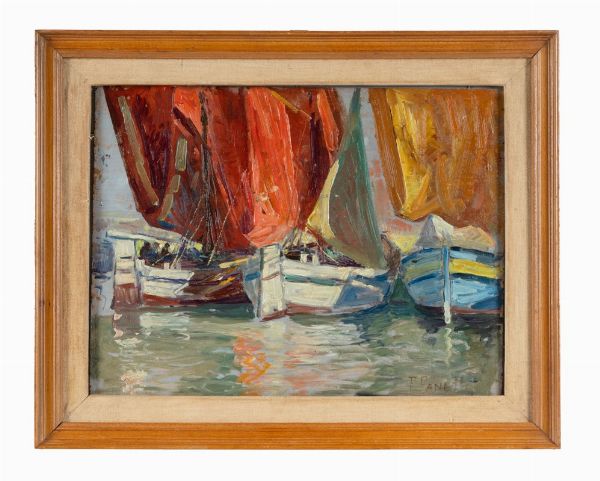 Francesco Fanelli : Veduta portuale di Livorno.  - Asta Arte Antica, Moderna e Contemporanea [parte II] - Associazione Nazionale - Case d'Asta italiane