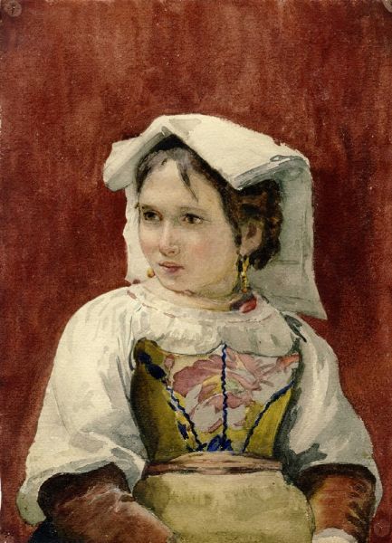 Federico Faruffini : Mezzobusto di fanciulla.  - Asta Arte Antica, Moderna e Contemporanea [parte II] - Associazione Nazionale - Case d'Asta italiane