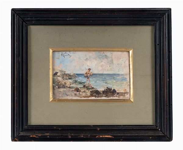 MARIANO FORTUNY Y MARSAL : Scugnizzo sugli scogli.  - Asta Arte Antica, Moderna e Contemporanea [parte II] - Associazione Nazionale - Case d'Asta italiane