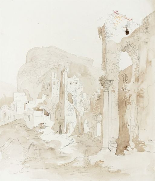 Johann Jakob Frey : Lotto composto di 3 disegni con rovine.  - Asta Arte Antica, Moderna e Contemporanea [parte II] - Associazione Nazionale - Case d'Asta italiane