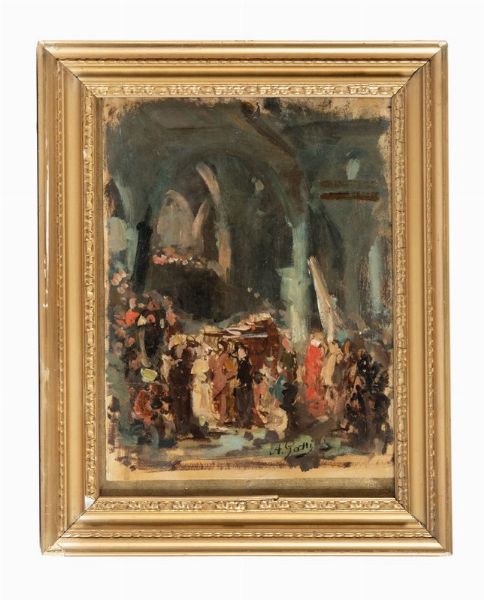 Annibale Gatti : Bozzetto per I funerali di Santa Verdiana.  - Asta Arte Antica, Moderna e Contemporanea [parte II] - Associazione Nazionale - Case d'Asta italiane