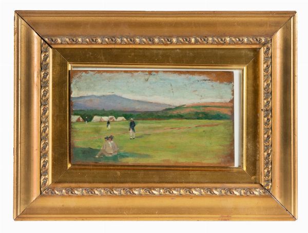 Luigi Gioli : Paesaggio con accompagnamento militare.  - Asta Arte Antica, Moderna e Contemporanea [parte II] - Associazione Nazionale - Case d'Asta italiane