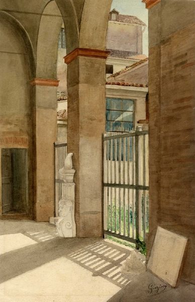 Giuseppe Graziosi : Portico.  - Asta Arte Antica, Moderna e Contemporanea [parte II] - Associazione Nazionale - Case d'Asta italiane