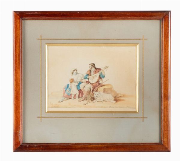 DIETRICH WILHELM LINDAU : Suonatore e madre.  - Asta Arte Antica, Moderna e Contemporanea [parte II] - Associazione Nazionale - Case d'Asta italiane