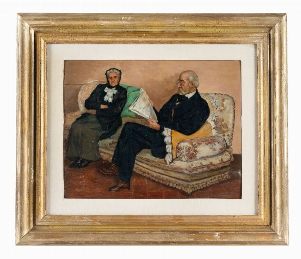 Giovanni Malesci : Ritratto dei marchesi Bartolini Salimbeni.  - Asta Arte Antica, Moderna e Contemporanea [parte II] - Associazione Nazionale - Case d'Asta italiane