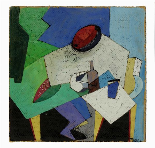 Antonio Marasco : Natura morta con anguria.  - Asta Arte Antica, Moderna e Contemporanea [parte II] - Associazione Nazionale - Case d'Asta italiane