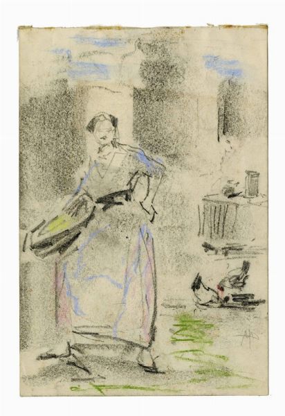 Pompeo Mariani : Contadina.  - Asta Arte Antica, Moderna e Contemporanea [parte II] - Associazione Nazionale - Case d'Asta italiane