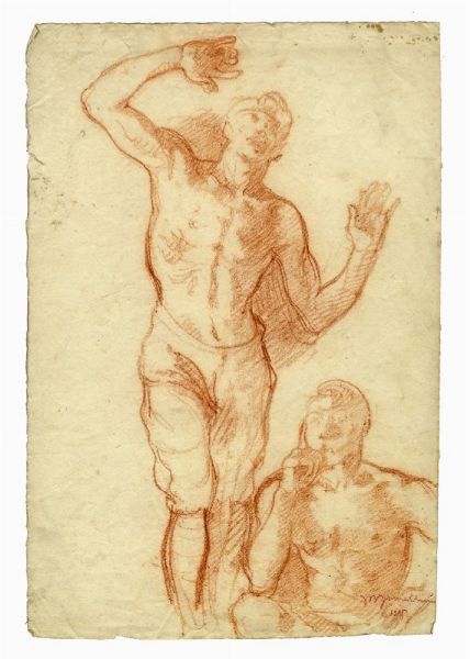 Plinio Nomellini : Due figure.  - Asta Arte Antica, Moderna e Contemporanea [parte II] - Associazione Nazionale - Case d'Asta italiane