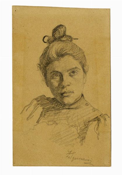 Telemaco Signorini : Ritratto di Beatrice Ancillotti.  - Asta Arte Antica, Moderna e Contemporanea [parte II] - Associazione Nazionale - Case d'Asta italiane