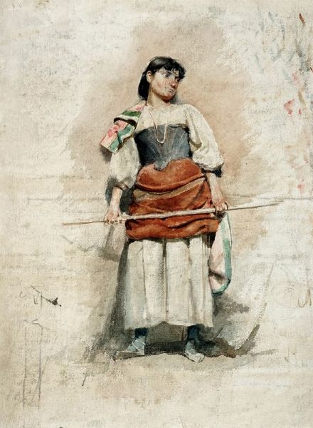 Clemente Tafuri : Popolana.  - Asta Arte Antica, Moderna e Contemporanea [parte II] - Associazione Nazionale - Case d'Asta italiane