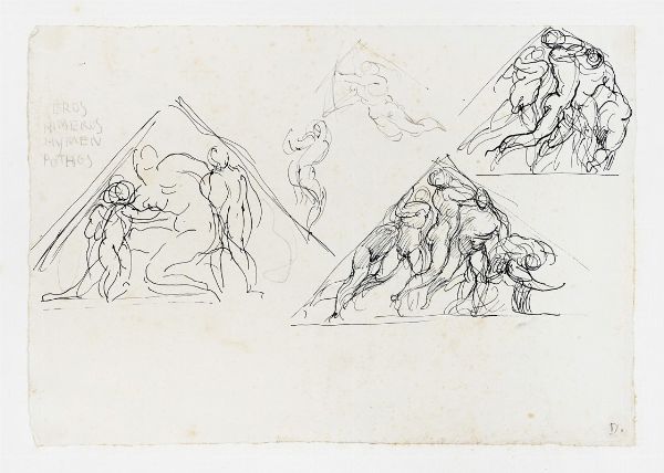 ADOLFO DE CAROLIS : Lotto composto di 4 studi per il Palazzo del Podest di Bologna.  - Asta Arte Antica, Moderna e Contemporanea [parte II] - Associazione Nazionale - Case d'Asta italiane