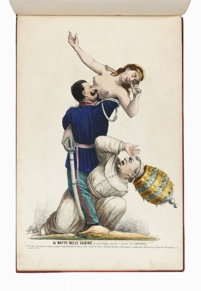 Album con raccolta delle caricature del giornale satirico Il lampione.  - Asta Arte Antica, Moderna e Contemporanea [parte II] - Associazione Nazionale - Case d'Asta italiane