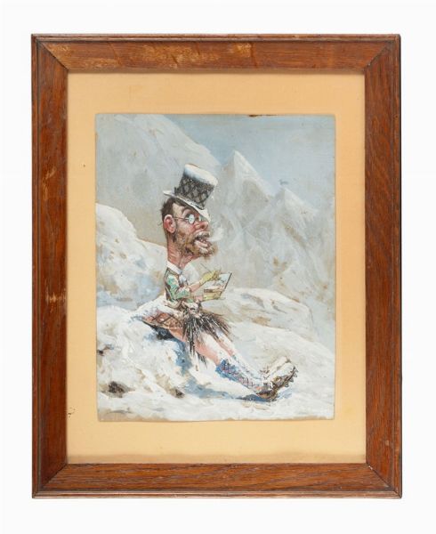 Emilio Lapi : Caricatura di Telemaco Signorini.  - Asta Arte Antica, Moderna e Contemporanea [parte II] - Associazione Nazionale - Case d'Asta italiane