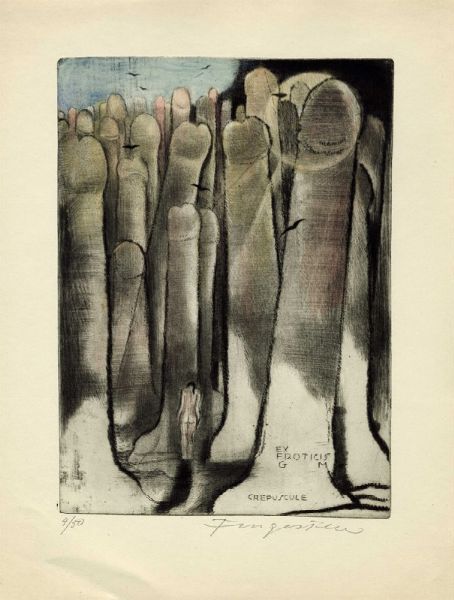 MICHEL FINGESTEN : Lotto composto di 2 incisioni erotiche.  - Asta Arte Antica, Moderna e Contemporanea [parte II] - Associazione Nazionale - Case d'Asta italiane