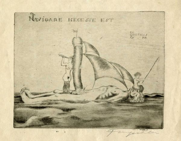 MICHEL FINGESTEN : Lotto composto di 2 incisioni erotiche.  - Asta Arte Antica, Moderna e Contemporanea [parte II] - Associazione Nazionale - Case d'Asta italiane