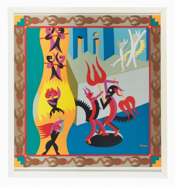 FORTUNATO DEPERO : Diavoletti neri e bianchi.  - Asta Arte Antica, Moderna e Contemporanea [parte II] - Associazione Nazionale - Case d'Asta italiane