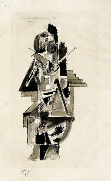 GIRRETTO : Composizione futurista.  - Asta Arte Antica, Moderna e Contemporanea [parte II] - Associazione Nazionale - Case d'Asta italiane