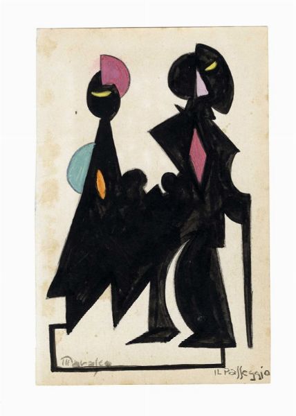 Antonio Marasco : Il passeggio.  - Asta Arte Antica, Moderna e Contemporanea [parte II] - Associazione Nazionale - Case d'Asta italiane