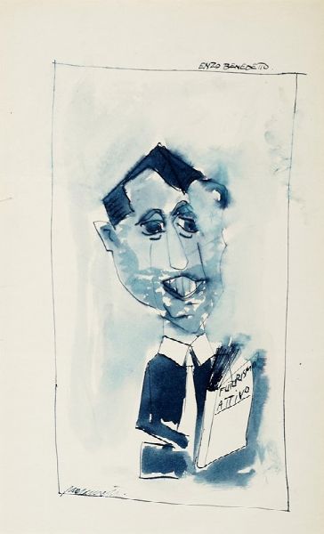 NERINO NANNETTI (NERI) : Lotto composto di 31 ritratti di personalit futuriste.  - Asta Arte Antica, Moderna e Contemporanea [parte II] - Associazione Nazionale - Case d'Asta italiane